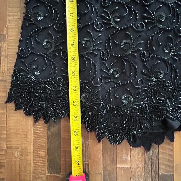 Vintage Brilliante by J.A. Black Beaded Evening Top – Scalloped Hem, Size M - Picture 5 of 7